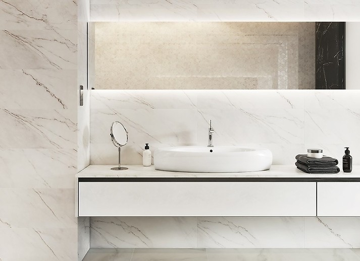 Carrara Pulpis tiles from Opoczno