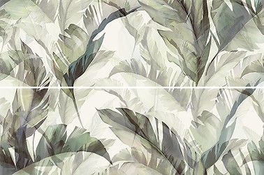 FORLI LEAVES GREEN INSERTO SATIN